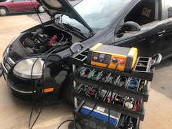 The Clore Automotive SOLAR Pro-Logix 12V 100A Flashing Power Supply and 60/40/10A Battery Charger, No. PL6100, is designed to provide stable power on demand, up to 100A, to a vehicle electrical system to support module reprogramming.
