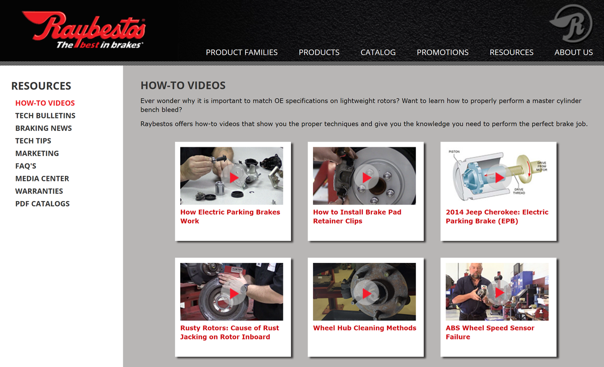 Raybestos Online Resources