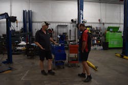 Steve Johnston, independent distributor and owner of SJ Enterprises, makes a point of going inside of the collision repair shop to evaluate their current equipment in order to offer the solutions the shop needs. Steve Johnston, independent distributor and owner of SJ Enterprises, makes a point of going inside of the collision repair shop to evaluate their current equipment in order to offer the solutions the shop needs.