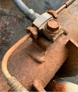 Rusted brake lines can be problematic when replacing them.