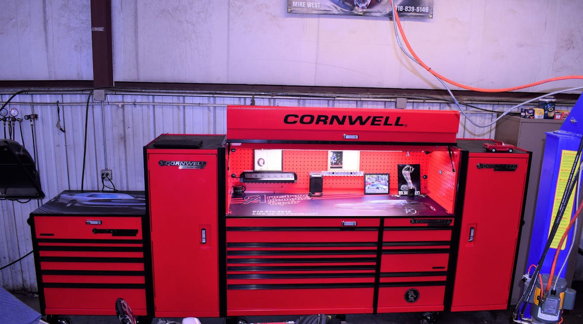 The setup from Cornwell allows Armstrong to add additional tool storage as he needs it.