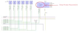 Figure 4 - Viewing the wiring diagram of any system is a worthwhile investment of time as it will familiarize you with the system (and components) you are about to test. It also offers a prime test location to gather a lot of data for a minimal amount of time or energy invested. Efficiency is as important as accuracy. Figure 4 - Viewing the wiring diagram of any system is a worthwhile investment of time as it will familiarize you with the system (and components) you are about to test. It also offers a prime test location to gather a lot of data for a minimal amount of time or energy invested. Efficiency is as important as accuracy.