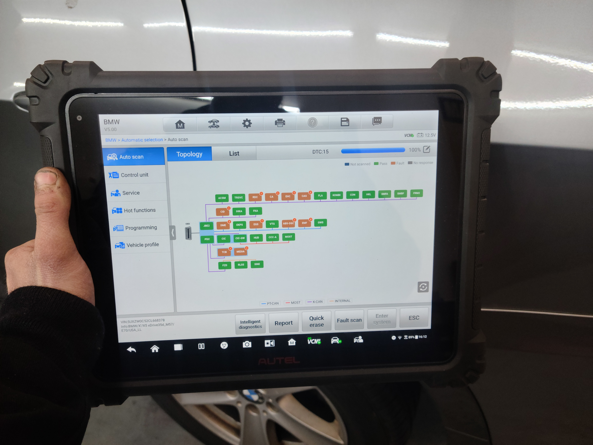 Utilizing the topology map on the Autel Ultra to determine faults