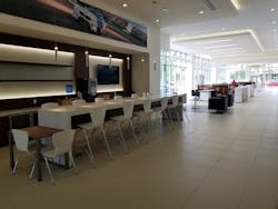 The collision center’s office was designed to mimic the look of the sales department. The collision center’s office was designed to mimic the look of the sales department.