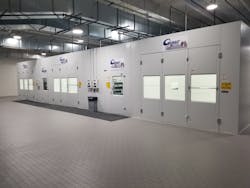 Garmat 3000 booths and mixing room were selected for the new shop, where BASF Automotive Refinish Coatings’ Glasurit paint is applied. Garmat 3000 booths and mixing room were selected for the new shop, where BASF Automotive Refinish Coatings’ Glasurit paint is applied.