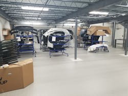 The parts room was enlarged to store Innovative Tools & Technologies parts carts, as well as a secure caged-off area for parts direct-shipped overnight from BMW. The parts room was enlarged to store Innovative Tools & Technologies parts carts, as well as a secure caged-off area for parts direct-shipped overnight from BMW.