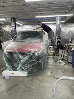 Into Pic tech J Hodge Using A Vacum Sander Into Pic tech J Hodge Using A Vacum Sander