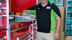 John Peruffo, an SK Professional Tools mobile distributor in New York City, says selling tool storage is not a fast sale, and may require meeting with the customer a few times before they commit.