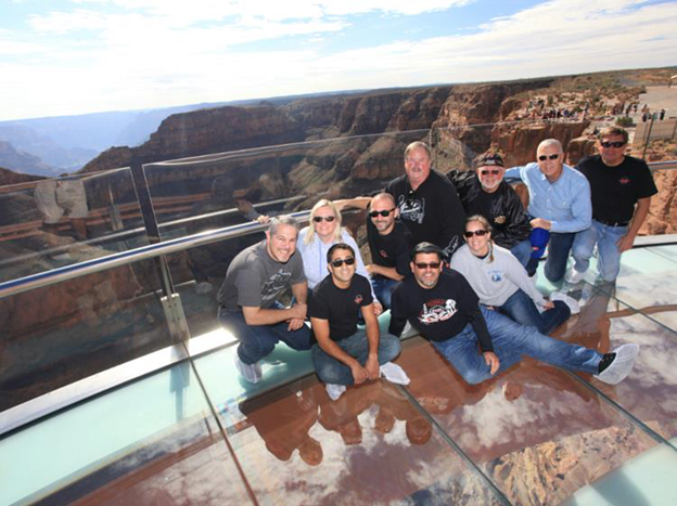 The Automotive Aftermarket Riders Club (AARC) at the Grand Canyon.