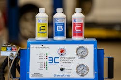 Figure 9- The 3C Intelligent Induction Cleaner by Automotive Test Solutions systematically strips the carbon from the induction system, layer by layer, because of how unique delivery methods and how the three chemicals are used in succession. Figure 9- The 3C Intelligent Induction Cleaner by Automotive Test Solutions systematically strips the carbon from the induction system, layer by layer, because of how unique delivery methods and how the three chemicals are used in succession.
