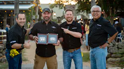 Alliance Staff pose with the 2021 United States Technician of the Year winner, Jeff Weller. From left to right are: JC Washbish, VP of sales & marketing at the Alliance; Jeff Weller, Auto Fix, LLC. and customer of APH; Jim Holik, director of marketing at the Alliance; and Daniel Moroles, sales & marketing development manager at the Alliance.