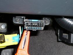 Probing female terminals with ANY tool that does not have the EXACT dimensions of the proper corresponding male terminal (i.e., your scan tool cable end’s pins) is a sure way to create new problems your customer did not have prior to you working on their vehicle. Back probing the terminals at the DLC could also present problems unless you removed the DLC bracket and back probed with care. Back probing blind can lead to terminal damage too. Probing female terminals with ANY tool that does not have the EXACT dimensions of the proper corresponding male terminal (i.e., your scan tool cable end’s pins) is a sure way to create new problems your customer did not have prior to you working on their vehicle. Back probing the terminals at the DLC could also present problems unless you removed the DLC bracket and back probed with care. Back probing blind can lead to terminal damage too.