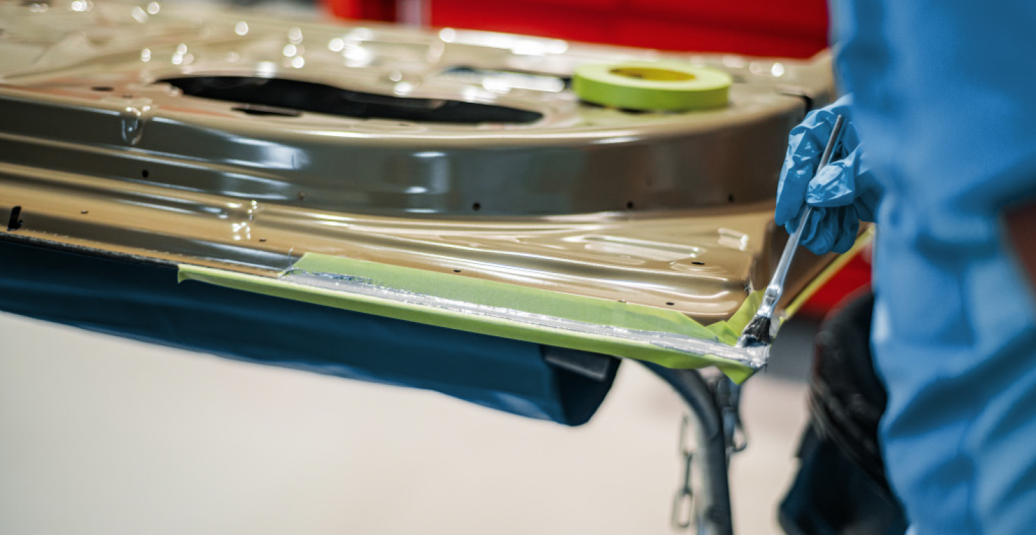 When using adhesives, be sure to spread and cover all the bare metal.