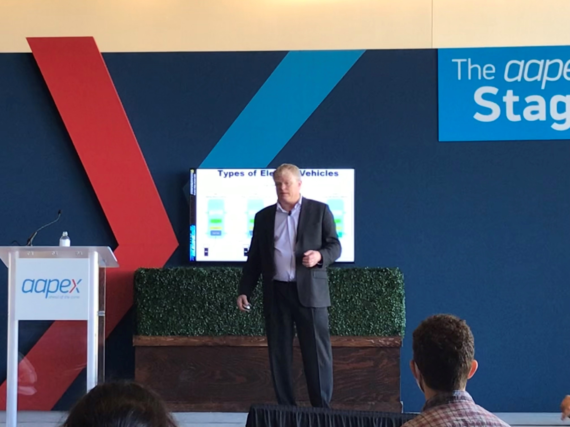 Ben Johnson, director of product management at Mitchell 1, offered some advice for shops on how to prepare for electrification during a session held on Nov. 2 at AAPEX in Las Vegas, Nevada.