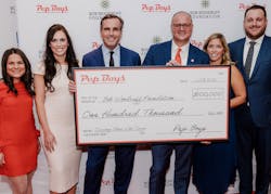 Pep Boys presented the Bob Woodruff Foundation with a $100,000 donation, representing a significant new investment by the iconic, 100-year-old company in America&rsquo;s military veterans.