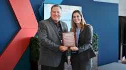 VP of Business Development Tony Edwards accepts the award at AAPEX. VP of Business Development Tony Edwards accepts the award at AAPEX.