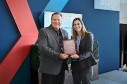 VP of Business Development Tony Edwards accepts the award at AAPEX. VP of Business Development Tony Edwards accepts the award at AAPEX.