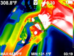 After a quick visual, you can use a thermal imaging camera to “see” the converter in action. After a quick visual, you can use a thermal imaging camera to “see” the converter in action.