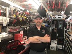 Mac Tools mobile tool dealer Brian Baker inside his tool truck Mac Tools mobile tool dealer Brian Baker inside his tool truck