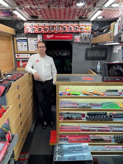 Mac Tools Dealer Leroy Hess Stands Inside His Truck Mac Tools Dealer Leroy Hess Stands Inside His Truck