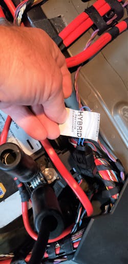 Figure 8: The next connection to check was the HV interlock switch that is in the trunk . Figure 8: The next connection to check was the HV interlock switch that is in the trunk .