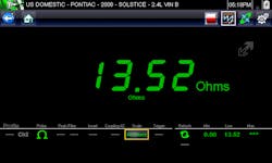 With the actuator unplugged and my test leads on both terminals of the actuator, you can see that this actuator is way over the resistance spec of 4.6-5.2 ohms. With the actuator unplugged and my test leads on both terminals of the actuator, you can see that this actuator is way over the resistance spec of 4.6-5.2 ohms.