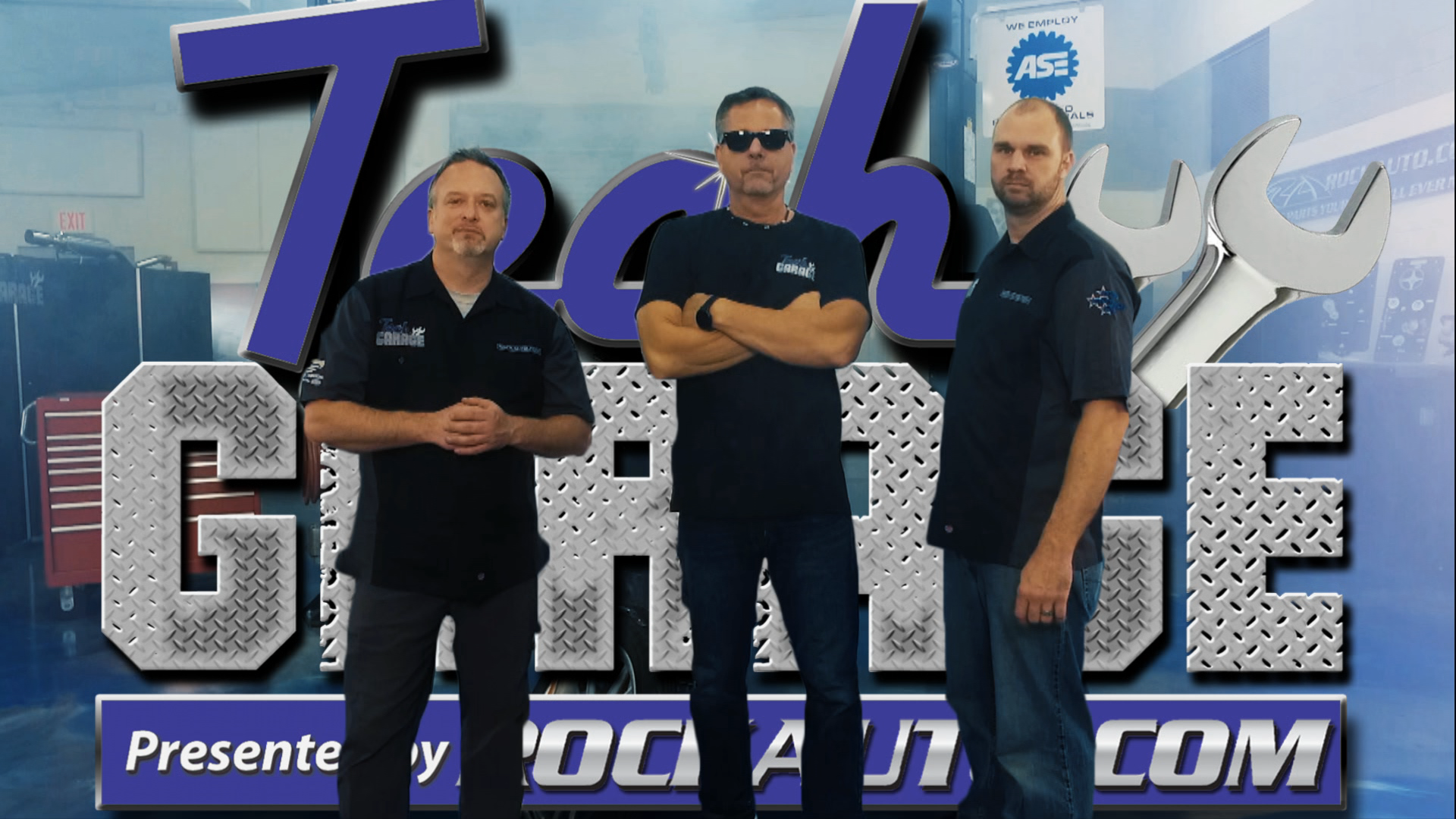 Chipola College Automotive instructor John Gardner (center) has signed on for season 8 of the television show, &ldquo;Tech Garage,&rdquo; presented by RockAuto.com airing on MotorTrend TV. Gardner is pictured along with co-host, Josh Ellis, Chipola Assistant Auto Tech Instructor (right), and multitalented automotive journalist, Dave Dobson.