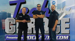 Chipola College Automotive instructor John Gardner (center) has signed on for season 8 of the television show, “Tech Garage,” presented by RockAuto.com airing on MotorTrend TV. Gardner is pictured along with co-host, Josh Ellis, Chipola Assistant Auto Tech Instructor (right), and multitalented automotive journalist, Dave Dobson.