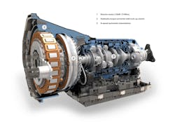 Figure 3: This BMW Active Hybrid utilizes a specially tuned ICE N63 V8 engine that generates 450 horsepower that is coupled with an electric motor located between the engine and the transmission. Figure 3: This BMW Active Hybrid utilizes a specially tuned ICE N63 V8 engine that generates 450 horsepower that is coupled with an electric motor located between the engine and the transmission.