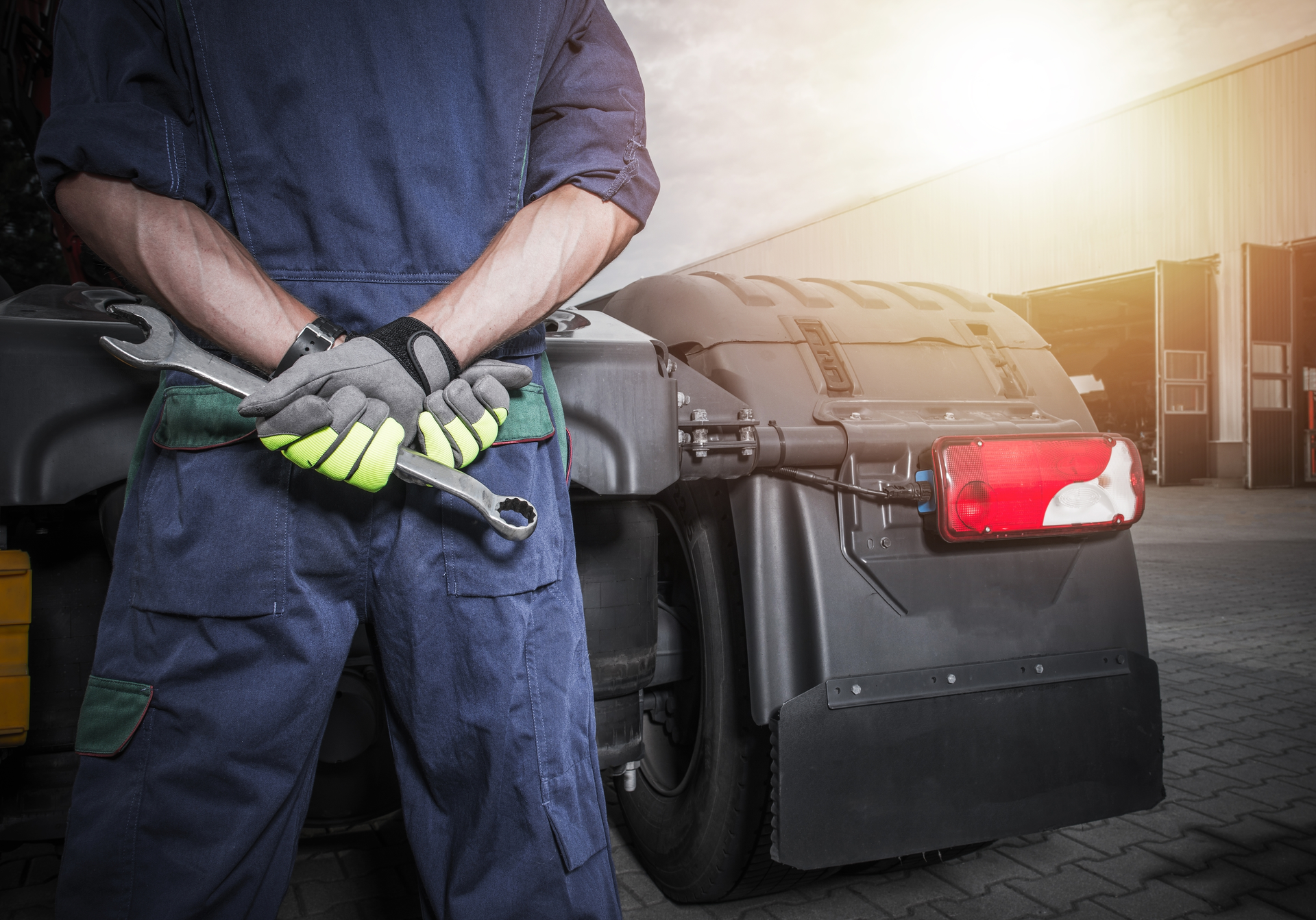 Technician with a wrench