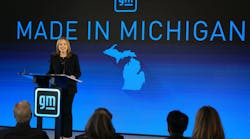 General Motors Chair and CEO Mary Barra announces Tuesday, January 25, 2022 a GM investment of more than $7 billion in four Michigan manufacturing sites. Photo by Steve Fecht for General Motors