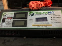 FIG 11: With this cutting-edge equipment, innovative practices, and the right people, Auto Alternative procures, tests and sorts battery module cores that can be discharged, matched, balanced and recharged into a refurbished battery pack that gives his customers renewed value and reliability from their older HEVs for years to come! FIG 11: With this cutting-edge equipment, innovative practices, and the right people, Auto Alternative procures, tests and sorts battery module cores that can be discharged, matched, balanced and recharged into a refurbished battery pack that gives his customers renewed value and reliability from their older HEVs for years to come!