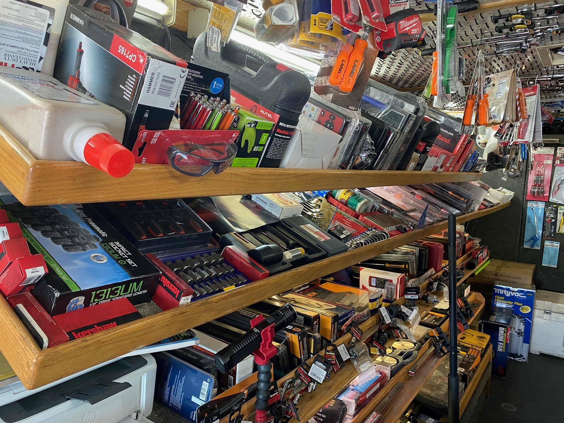 Shelves of a tool truck
