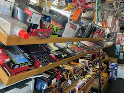 Shelves of a tool truck Shelves of a tool truck