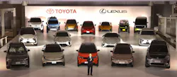 Akio Toyoda, president of Toyota, announces their battery EV lineup.