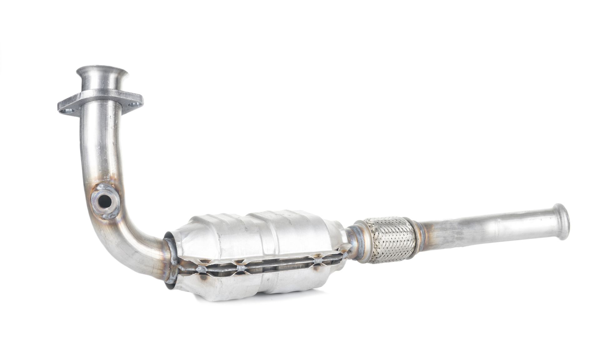 Catalytic converter on white background