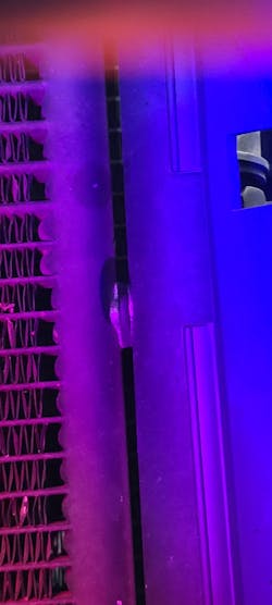 Figure 3: Leaking condenser – Small leak at tank to core. Figure 3: Leaking condenser – Small leak at tank to core.