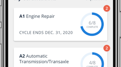 ASE renewal app for certifications screenshot
