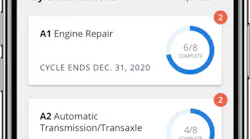 ASE renewal app for certifications screenshot