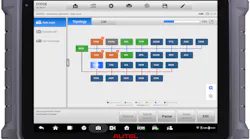 Figure 5- The Autel advanced diagnostic tablets utilize both topology mapping and also detailed color-coded indications of different network protocols, allowing technicians a streamlined diagnostic approach.