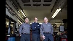 Hollenshade&apos;s Automotive&apos;s Tim (l.) and Tom (r.) Hollenshade, and Tim Hollenshade Jr. have had business growth but report technicians spend more time to complete a repair because of the need to buy parts piecemeal instead of in kits.
