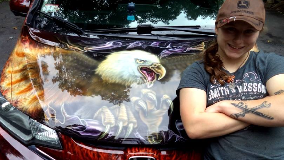 26-year-old, Dannielle Vaclavik is a young, talented and respected automotive technician. She is an equally talented airbrush artist! Visit her Facebook page: https://www.facebook.com/dannisairbrushing