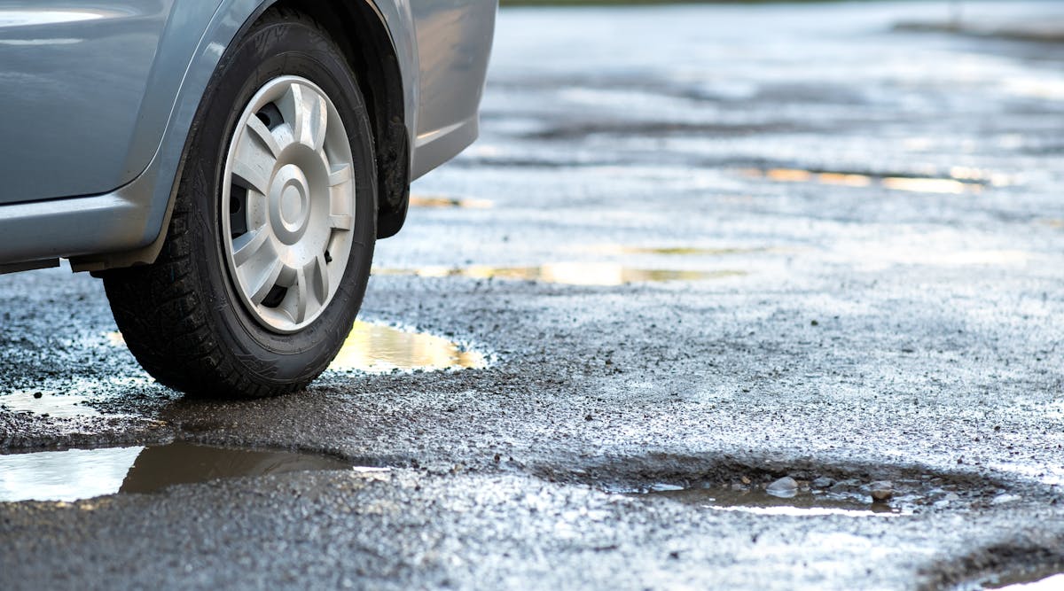 Potholes can cause significant damage to vehicles
