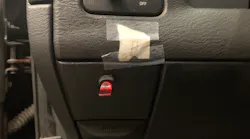 Figure 2- This mysterious toggle switch allowed the A/C compressor to function. Determining why someone reengineered the circuit will likely lead to locating the root cause of the failure.