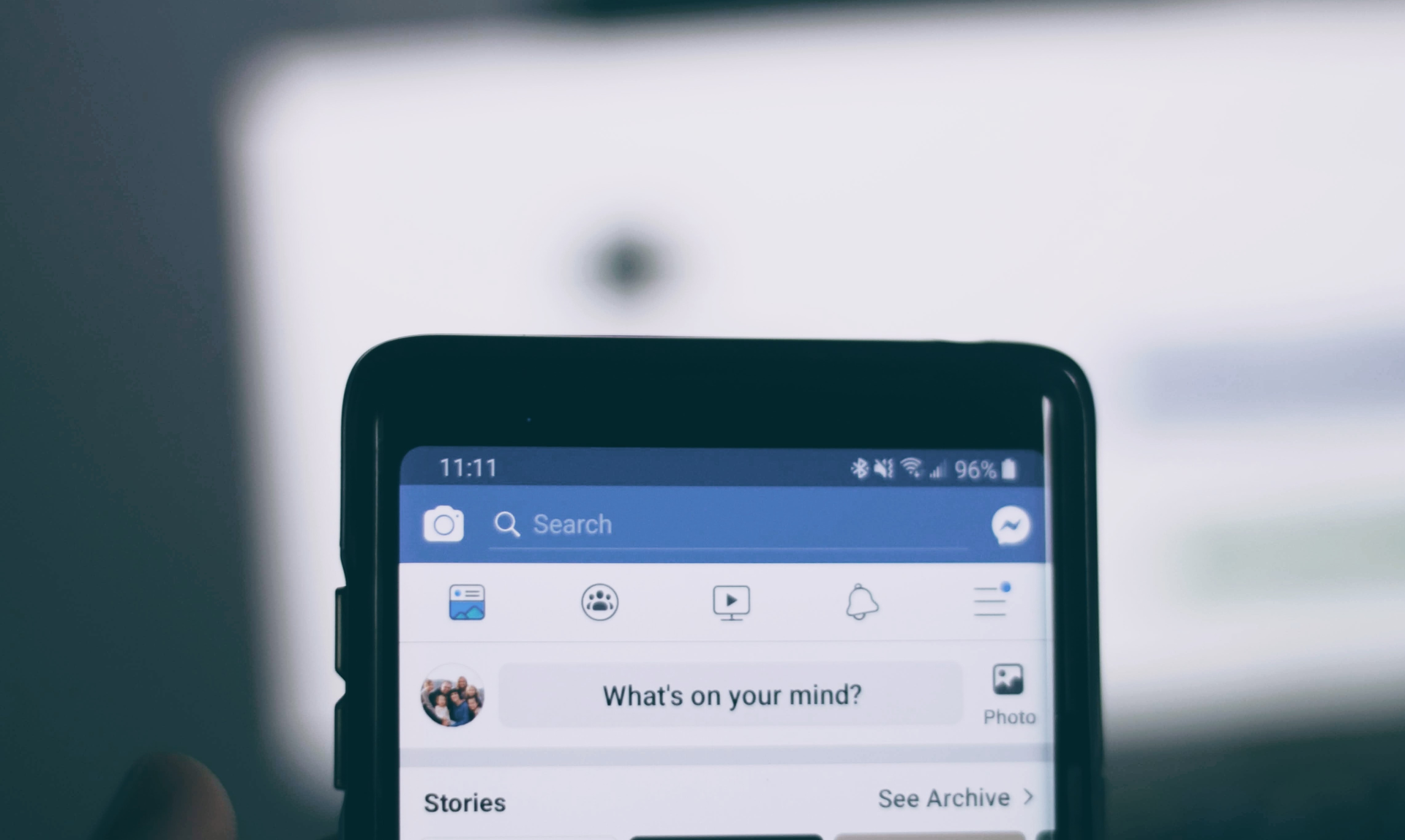 Facebook page on phone