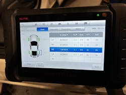 Figure 4 - Tools like this one allow for evaluating TPMS data as well as provide functions for programming sensors or learning sensor locations. Figure 4 - Tools like this one allow for evaluating TPMS data as well as provide functions for programming sensors or learning sensor locations.