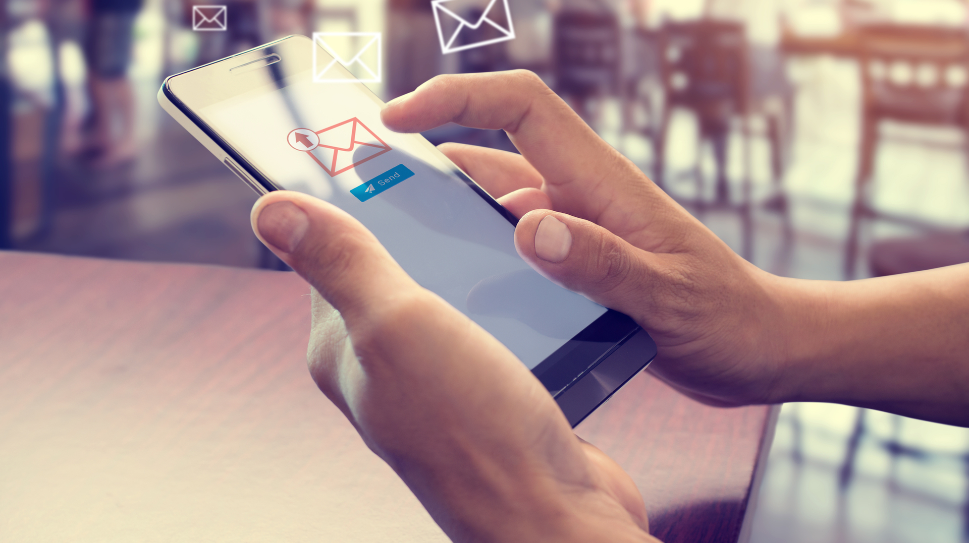 A person responding to an email