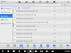 Figure 6 - Live data confirming variant coding not performed Figure 6 - Live data confirming variant coding not performed