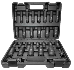 30-pc 1/2' Drive 6-point SAE and Metric Deep Impact Socket Set, No. ATD-4930 30-pc 1/2' Drive 6-point SAE and Metric Deep Impact Socket Set, No. ATD-4930