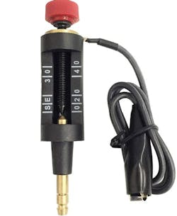 Figure 2- This device is used to load the ignition system. As the gap increases, so, too, does the load. A faulty ignition coil will fail to create a strong enough spark to jump the gap. Figure 2- This device is used to load the ignition system. As the gap increases, so, too, does the load. A faulty ignition coil will fail to create a strong enough spark to jump the gap.